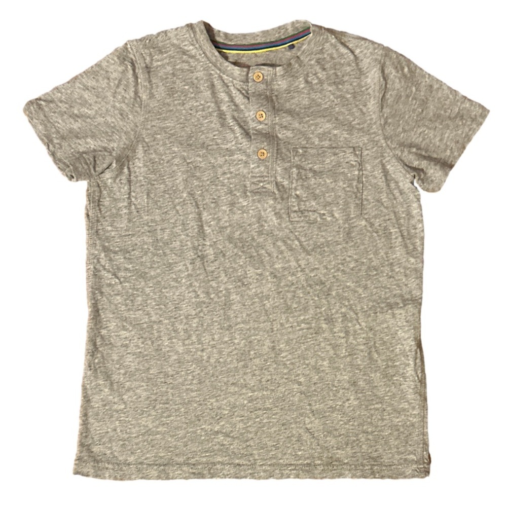 Boden Gray Short Sleeve Henley Tee 11-12y